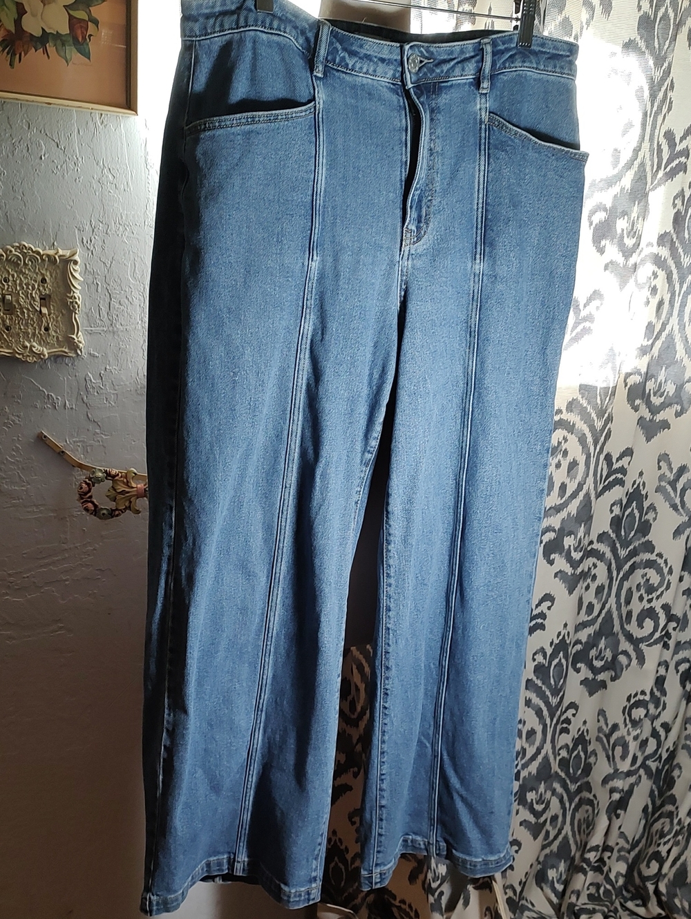 Ava & Viv Blue Midwash Wide-Leg Jeans